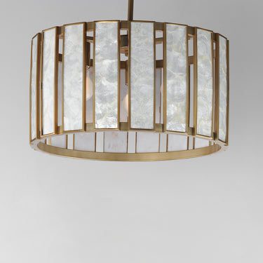 Maxim Lighting Miramar 3-Light Pendant Capiz/Natural Aged Brass