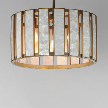 Maxim Lighting Miramar 3-Light Pendant Capiz/Natural Aged Brass