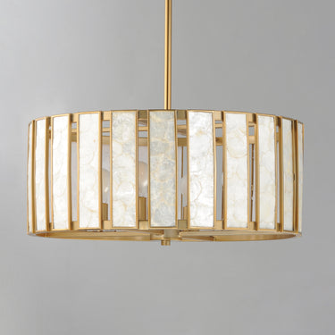 Maxim Lighting Miramar 4-Light Pendant Capiz/Natural Aged Brass