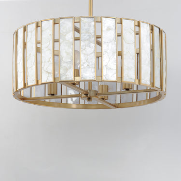 Maxim Lighting Miramar 4-Light Pendant Capiz/Natural Aged Brass