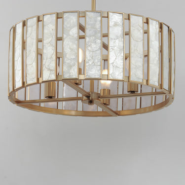 Maxim Lighting Miramar 4-Light Pendant Capiz/Natural Aged Brass