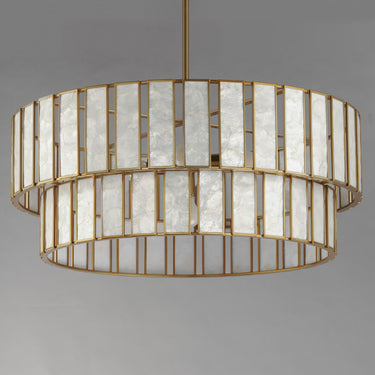 Maxim Lighting Miramar 6-Light Chandlelier Capiz/Natural Aged Brass