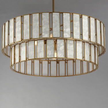 Maxim Lighting Miramar 6-Light Chandlelier Capiz/Natural Aged Brass