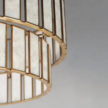 Maxim Lighting Miramar 6-Light Chandlelier Capiz/Natural Aged Brass