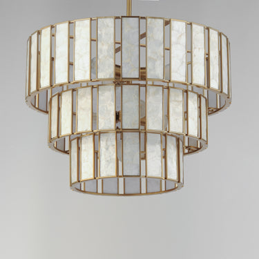 Maxim Lighting Miramar 7-Light Chandelier Capiz/Natural Aged Brass