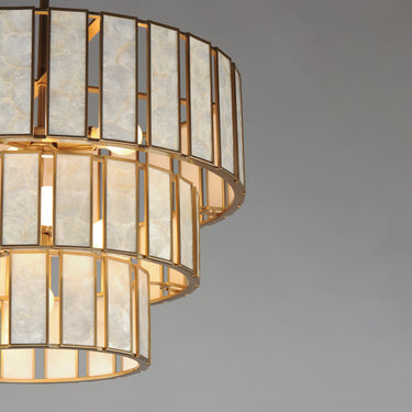 Maxim Lighting Miramar 7-Light Chandelier Capiz/Natural Aged Brass