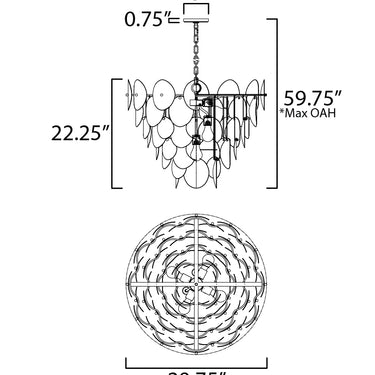 Maxim Lighting Isla 8-Light Pendant Natural Aged Brass