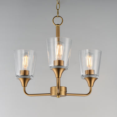 Maxim Lighting Hudson 3-Light Chandelier Natural Aged Brass