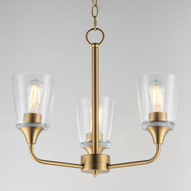 Maxim Lighting Hudson 3-Light Chandelier Natural Aged Brass