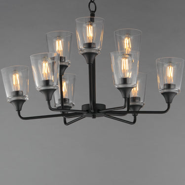 Maxim Lighting Hudson 9-Light Two-Tier Chandelier Black
