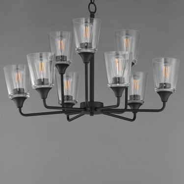 Maxim Lighting Hudson 9-Light Two-Tier Chandelier Black