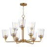 Maxim Lighting Hudson 9-Light Two-Tier Chandelier Natural Aged Brass