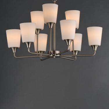 Maxim Lighting Hudson 9-Light Chandelier Satin Nickel