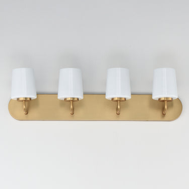 Maxim Lighting Durham 4-Light Strip Bath Vanity Natural Aged Brass