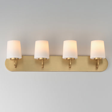 Maxim Lighting Durham 4-Light Strip Bath Vanity Natural Aged Brass