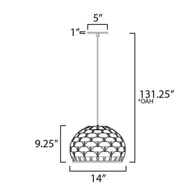 Maxim Lighting Tahiti 14" Pendant Black