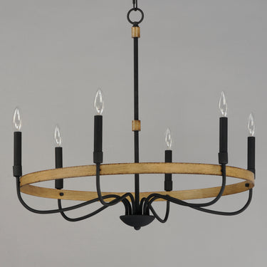 Maxim Lighting Franklin 6-Light Chandelier Driftwood/Black