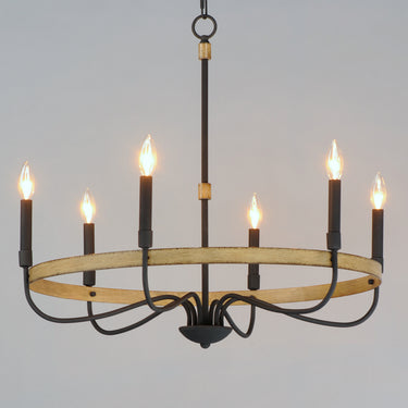 Maxim Lighting Franklin 6-Light Chandelier Driftwood/Black