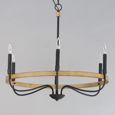 Maxim Lighting Franklin 6-Light Chandelier Driftwood/Black