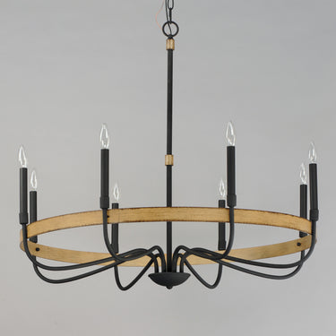 Maxim Lighting Franklin 8-Light Chandelier Driftwood/Black