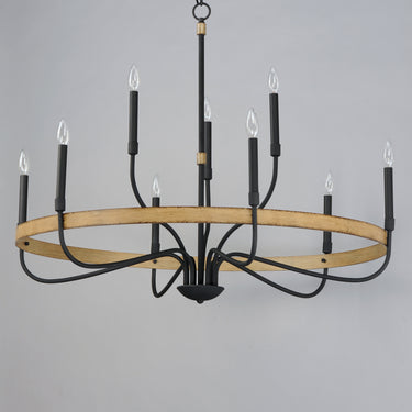 Maxim Lighting Franklin 9-Light Chandelier Driftwood/Black