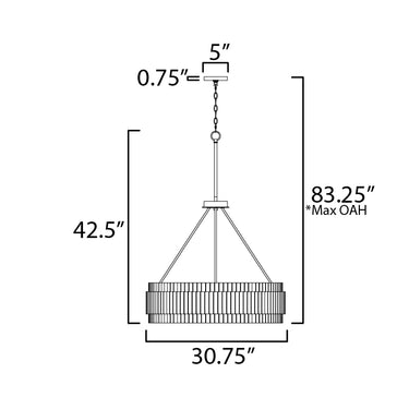 Maxim Lighting Satori 6-Light Chandelier Ecru