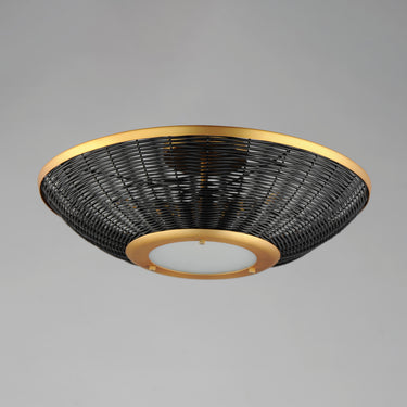 Maxim Lighting Rattan 20" Wall Sconce/Semi Flush Mount Natural Aged Brass