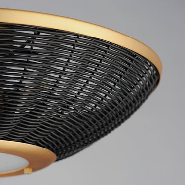 Maxim Lighting Rattan 20" Wall Sconce/Semi Flush Mount Natural Aged Brass