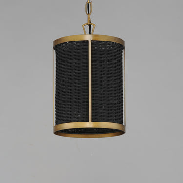 Maxim Lighting Rattan Pendant Natural Aged Brass