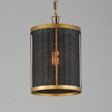 Maxim Lighting Rattan Pendant Natural Aged Brass