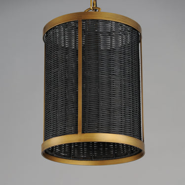 Maxim Lighting Rattan Pendant Natural Aged Brass