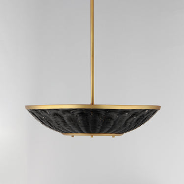 Maxim Lighting Rattan 20" 3-Light Pendant Natural Aged Brass