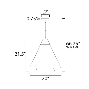 Maxim Lighting Sumatra 20" Pendant Natural Aged Brass