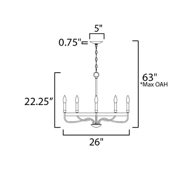 Maxim Lighting Frankie 5-Light Chandelier Satin Nickel