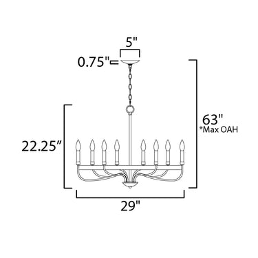 Maxim Lighting Frankie 8-Light Chandelier Satin Nickel