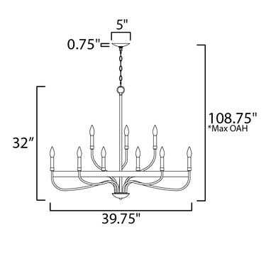 Maxim Lighting Frankie 9-Light Chandelier Heritage