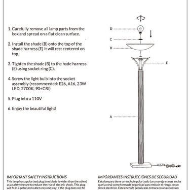 Nova Tambo Torchiere Floor Lamp, photo 7