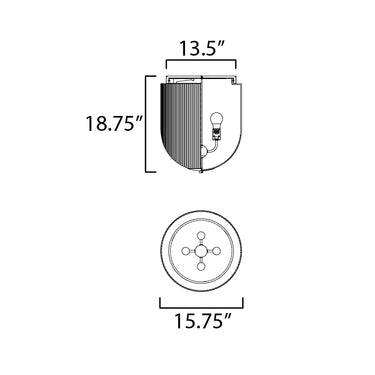 Maxim Lighting Dune 16" Flush Mount Black