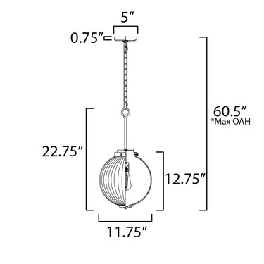 Maxim Lighting Kasbah 12" Pendant Satin Nickel