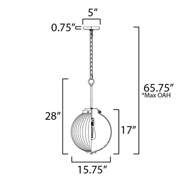 Maxim Lighting Kasbah 16" Pendant Oil Rubbed Bronze
