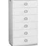 Victoria Modern White Crocodile Lacquer 6-Drawer Chest - Sleek and stylish white lacquer chest with spacious drawers and a unique crocodile texture. Perfect for modern bedroom storage.