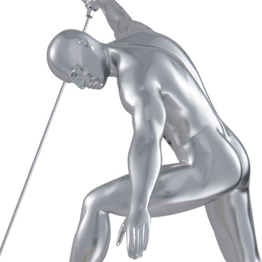 Finesse Decor Climbing Couple Set of Two Wall Sculptures Matte White and Chrome