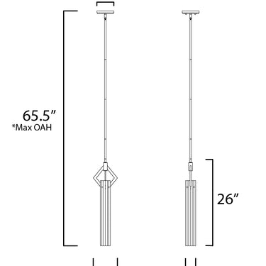 Maxim Lighting Flambeau Mini Pendant Black/Antique Brass
