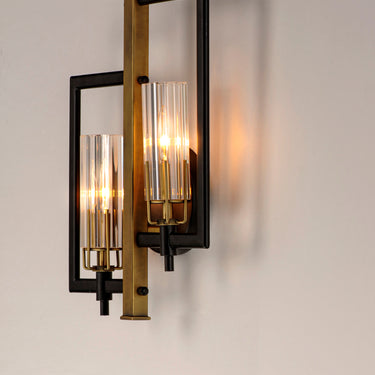 Maxim Lighting Flambeau 2-Light Wall Sconce Black/Antique Brass
