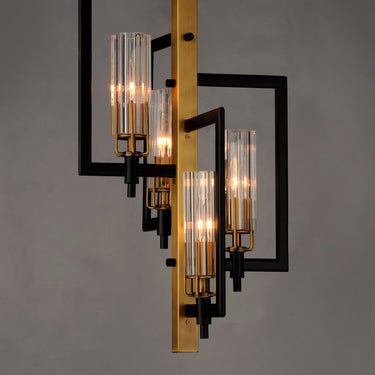 Maxim Lighting Flambeau 4-Light Chandelier Black/Antique Brass