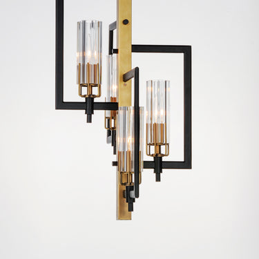 Maxim Lighting Flambeau 4-Light Chandelier Black/Antique Brass