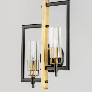 Maxim Lighting Flambeau 2-Light Wall Sconce Black/Antique Brass