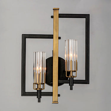 Maxim Lighting Flambeau 2-Light Wall Sconce Black/Antique Brass