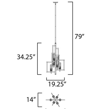 Maxim Lighting Flambeau 6-Light Chandelier Black/Antique Brass