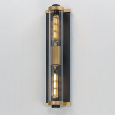 Maxim Lighting Opulent 2-Light 20" Outdoor Wall Sconce Black/Antique Brass
